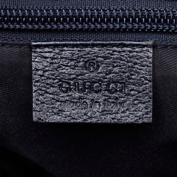 グッチ GGキャンバス シェリーライン 斜め掛け ショルダーバッグ 169937 ベージュ ネイビー キャンバス レザー レディース GUCCI 【中古】