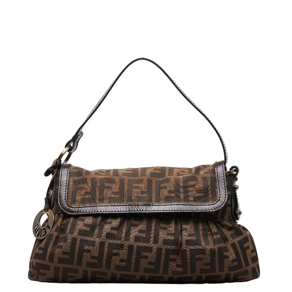 フェンディ ズッカ ワンショルダーバッグ 8BR436 ブラウン キャンバス ナイロン レディース FENDI 【中古】