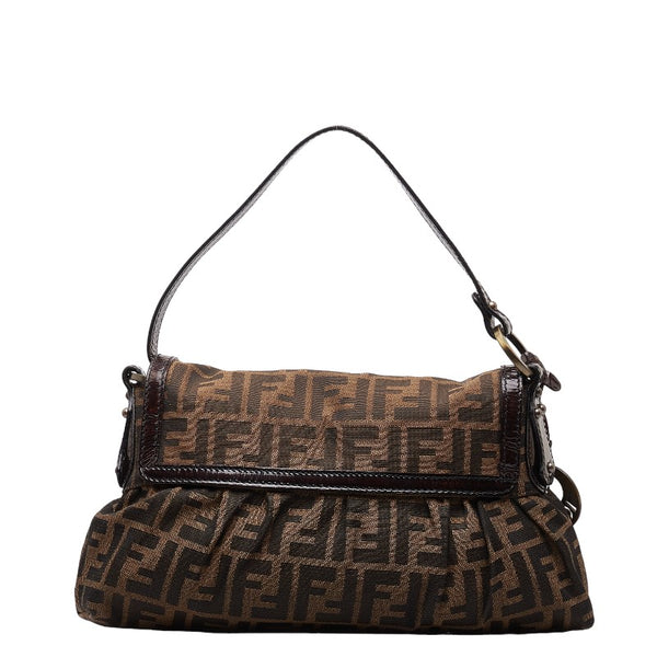フェンディ ズッカ ワンショルダーバッグ 8BR436 ブラウン キャンバス ナイロン レディース FENDI 【中古】
