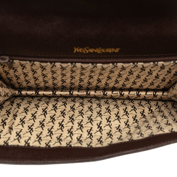 サンローラン クラッチバッグ セカンドバッグ ブラウン レザー レディース SAINT LAURENT 【中古】