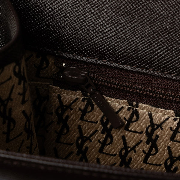 サンローラン クラッチバッグ セカンドバッグ ブラウン レザー レディース SAINT LAURENT 【中古】