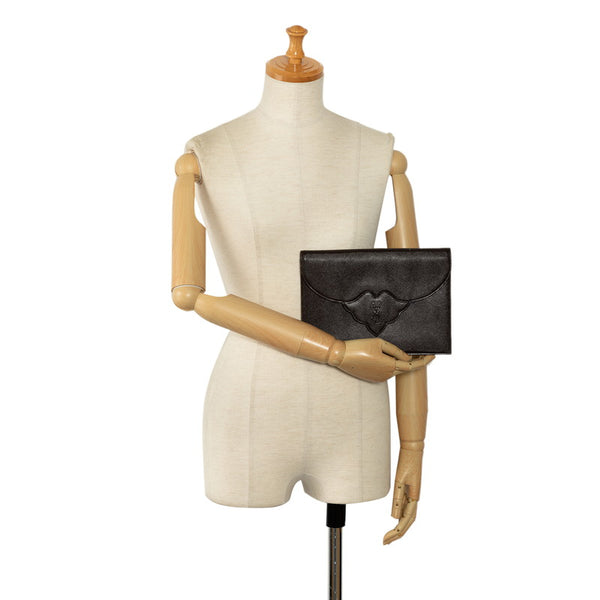 サンローラン クラッチバッグ セカンドバッグ ブラウン レザー レディース SAINT LAURENT 【中古】