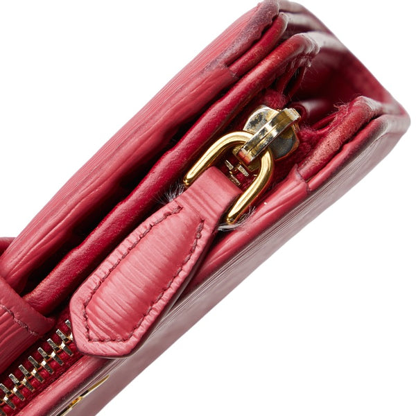 プラダ サフィアーノ 二つ折り財布 1ML225 ピンク レザー レディース PRADA 【中古】