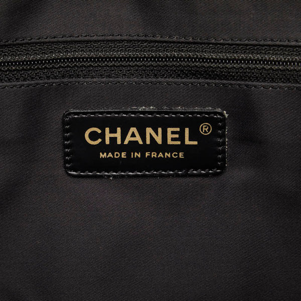 シャネル ニュートラベルラインPM トートバッグ ハンドバッグ ブラック ナイロン レザー レディース CHANEL 【中古】