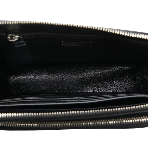 プラダ サフィアーノ クラッチバッグ セカンドバッグ ブラック レザー メンズ PRADA 【中古】