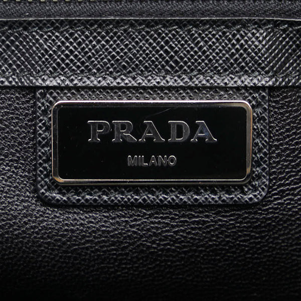 プラダ サフィアーノ クラッチバッグ セカンドバッグ ブラック レザー メンズ PRADA 【中古】