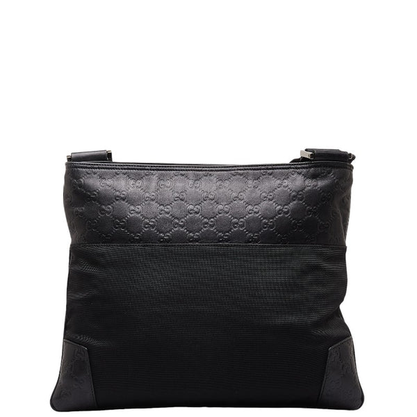 グッチ グッチシマ  ショルダーバッグ 161822 ブラック キャンバス レザー レディース GUCCI 【中古】