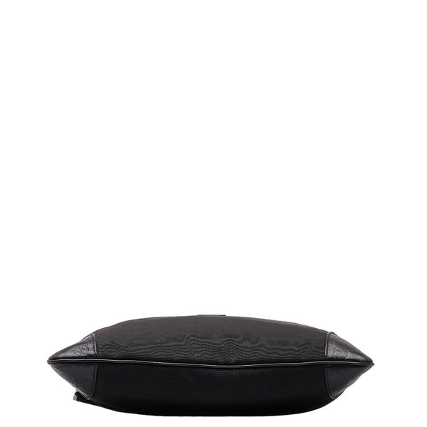 グッチ グッチシマ  ショルダーバッグ 161822 ブラック キャンバス レザー レディース GUCCI 【中古】