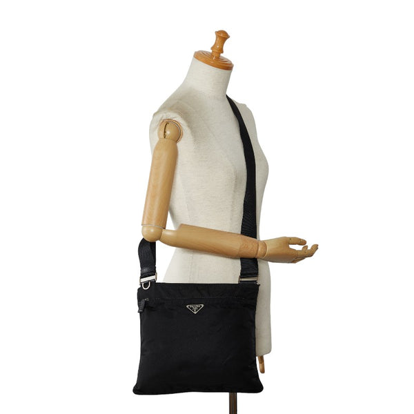 プラダ 斜め掛け ショルダーバッグ ブラック ナイロン レディース PRADA 【中古】