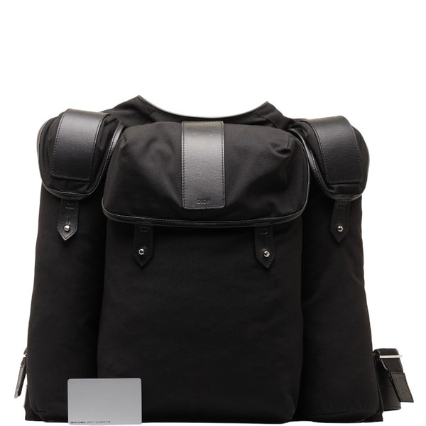 ディオール リュック バックパック ブラック シルバー ナイロン レザー メンズ Dior 【中古】
