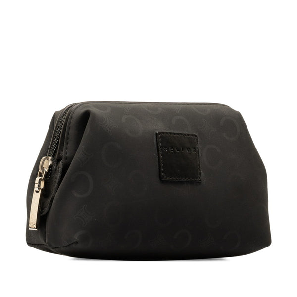 セリーヌ Cマカダム ポーチ アクセサリーポーチ ブラック ナイロン レディース CELINE 【中古】