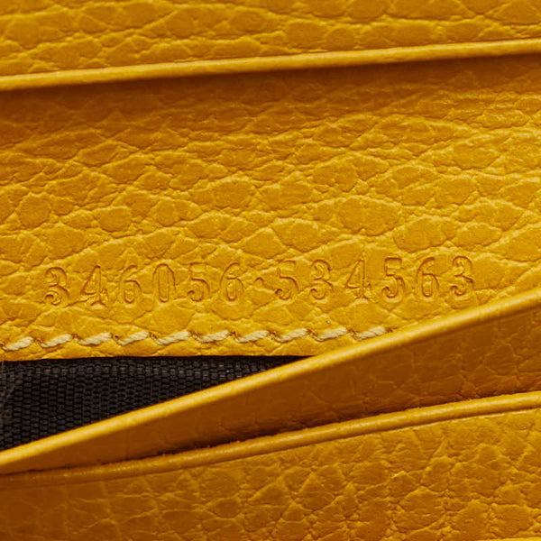 グッチ GGキャンバス 二つ折り財布 ラウンドファウナー コンパクトウォレット 346056 ベージュ イエロー キャンバス レザー レディース GUCCI 【中古】