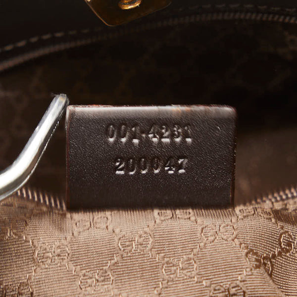 グッチ シェリーライン ワンショルダーバッグ ハンドバッグ 0014231 ブラウン　マルチカラー キャンバス レザー レディース GUCCI 【中古】