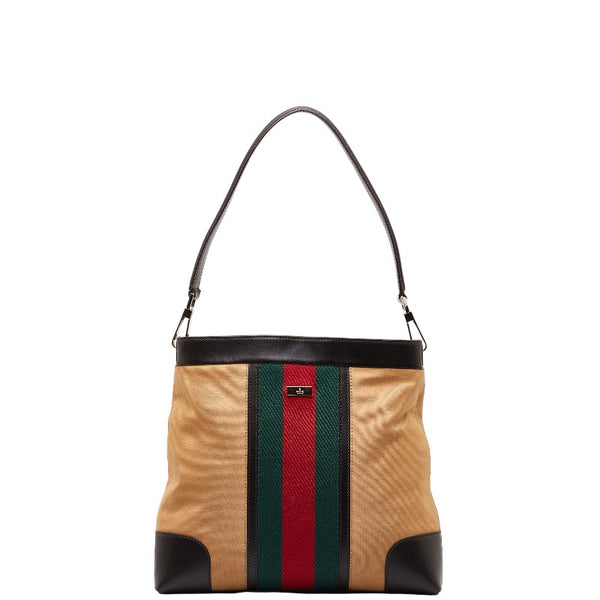 グッチ シェリーライン ワンショルダーバッグ ハンドバッグ 0014231 ブラウン　マルチカラー キャンバス レザー レディース GUCCI 【中古】