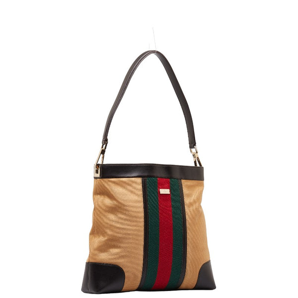 グッチ シェリーライン ワンショルダーバッグ ハンドバッグ 0014231 ブラウン　マルチカラー キャンバス レザー レディース GUCCI 【中古】