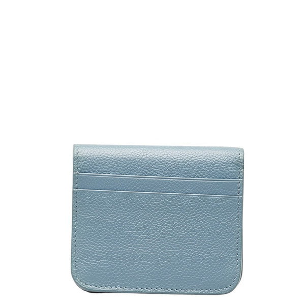 バレンシアガ エッセンシャル ミニ ウォレット 二つ折り財布 658340 ブルー レザー レディース BALENCIAGA 【中古】