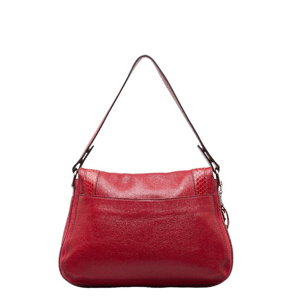 カルティエ マルチェロ ドゥ カルティエSM ハンドバッグ ショルダーバッグ 2WAY レッド レザー スウェード パイソン レディース CARTIER 【中古】