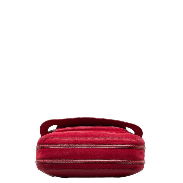 カルティエ マルチェロ ドゥ カルティエSM ハンドバッグ ショルダーバッグ 2WAY レッド レザー スウェード パイソン レディース CARTIER 【中古】