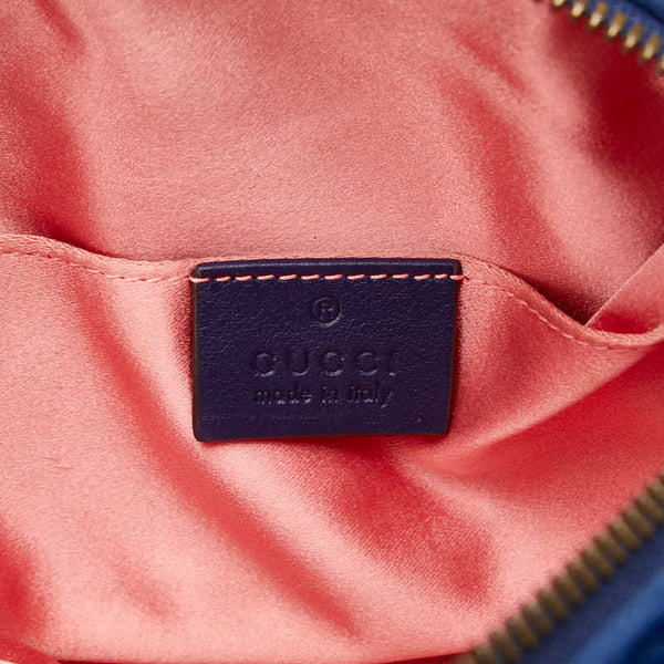 グッチ GGマーモント キルティング ウエストバッグ ベルトバッグ 476434 ネイビー ゴールド ベロア レザー レディース GUCCI 【中古】