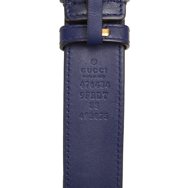 グッチ GGマーモント キルティング ウエストバッグ ベルトバッグ 476434 ネイビー ゴールド ベロア レザー レディース GUCCI 【中古】