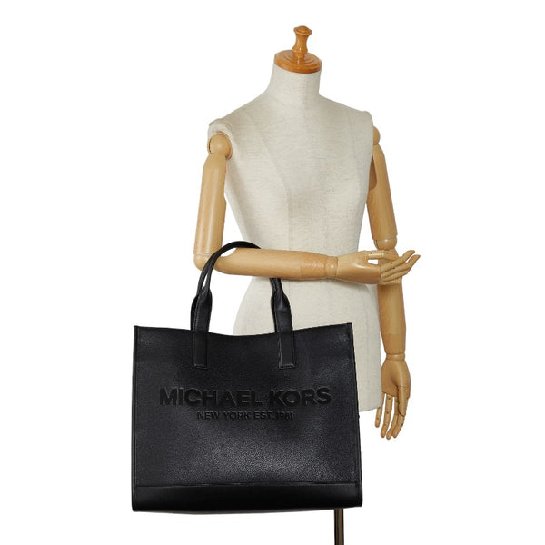 マイケルコース ストラクチャー トート ハンドバッグ トートバッグ 37F2LCOT4L ブラック レザー メンズ Michael Kors 【中古】