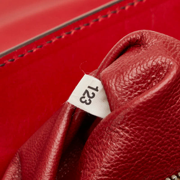 プラダ ロゴ ワンショルダーバッグ ハンドバッグ BR3021 レッド ブラウン レザー レディース PRADA 【中古】