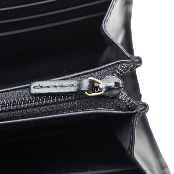 グッチ グッチシマ インターロッキングG 長財布 369663 ブラック レザー メンズ GUCCI 【中古】