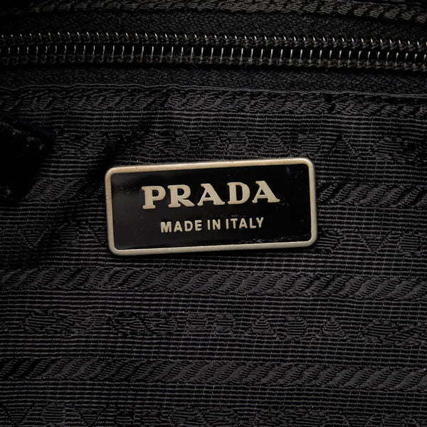 プラダ 三角ロゴプレート 斜め掛け ショルダーバッグ VA0563 ブラック ナイロン レディース PRADA 【中古】