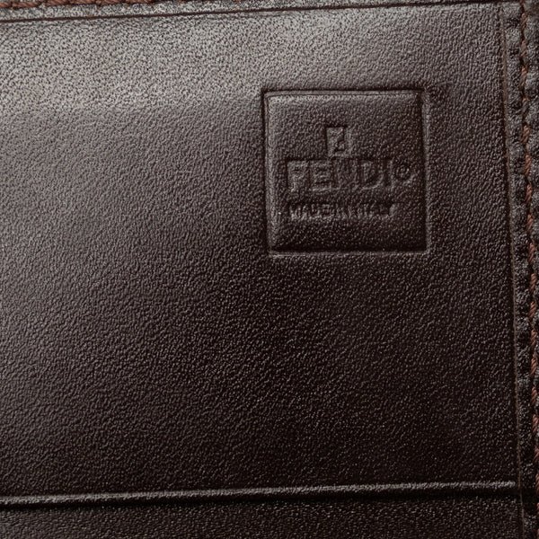 フェンディ ズッカ 長財布 30851 ブラウン キャンバス レザー レディース FENDI 【中古】