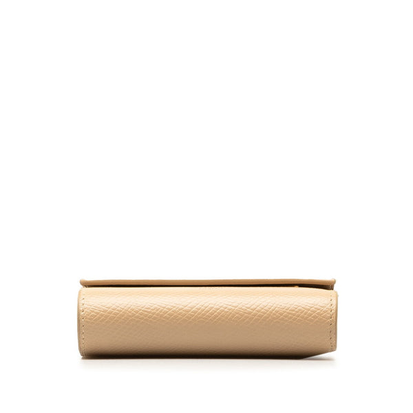 セリーヌ スモール トリフォールドウォレット 三つ折り財布 ベージュ ヌード レザー レディース CELINE 【中古】