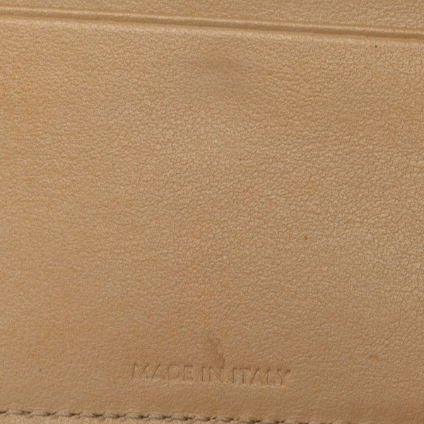 セリーヌ スモール トリフォールドウォレット 三つ折り財布 ベージュ ヌード レザー レディース CELINE 【中古】