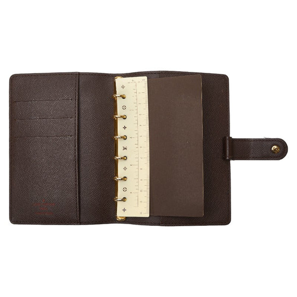 ルイ ヴィトン ダミエ アジェンダPM 手帳カバー 6穴 R20700 ブラウン PVC レザー レディース LOUIS VUITTON 【中古】