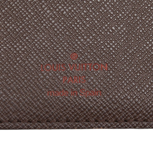 ルイ ヴィトン ダミエ アジェンダPM 手帳カバー 6穴 R20700 ブラウン PVC レザー レディース LOUIS VUITTON 【中古】