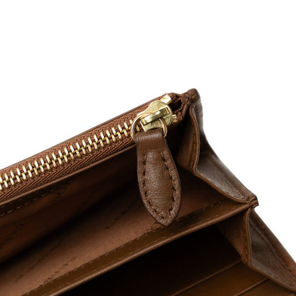 バーバリー ノバチェック シャドーホース 長財布 ブラウン レザー キャンバス レディース BURBERRY 【中古】