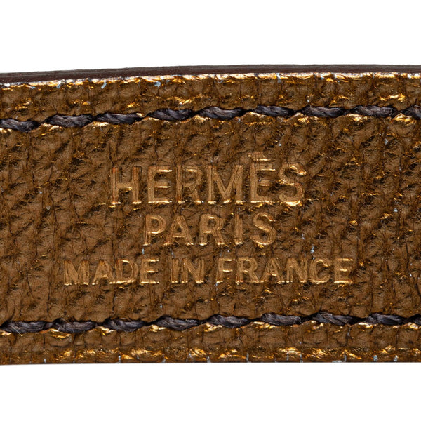 エルメス チャーム グローブホルダー ブラウン ゴールド レザー レディース HERMES 【中古】