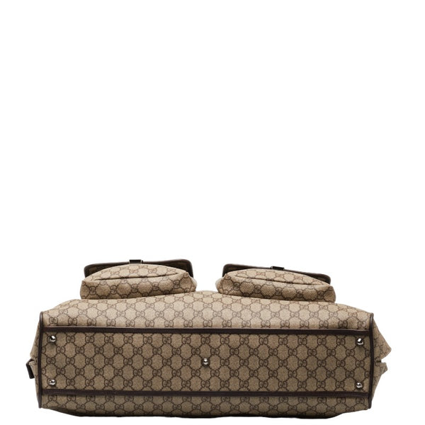 グッチ GGスプリーム ボストンバッグ ハンドバッグ 108827 ブラウン ベージュ PVC レザー レディース GUCCI 【中古】