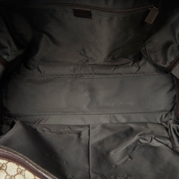 グッチ GGスプリーム ボストンバッグ ハンドバッグ 108827 ブラウン ベージュ PVC レザー レディース GUCCI 【中古】