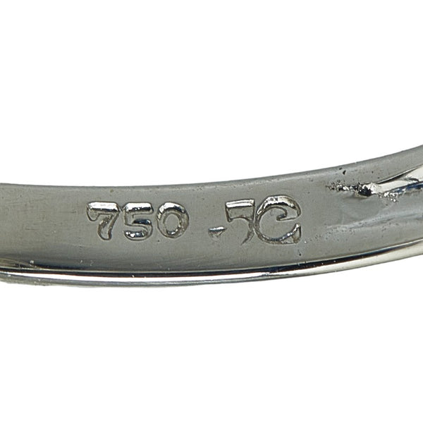 K18WG ホワイトゴールド エメラルド ダイヤ リング 指輪 レディース 14.5号 【中古】