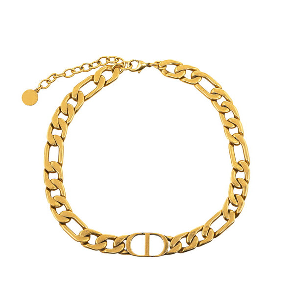 ディオール CDアイコン チェーン ネックレス ゴールド メッキ レディース Dior 【中古】