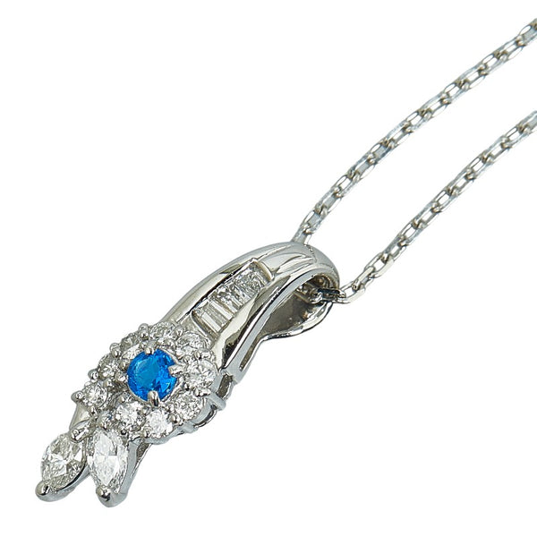 ノーブランド Pt900 プラチナ Pt850 プラチナ アウイナイト0.06ct ダイヤ0.26ct ペンダントネックレス レディース no brand 【中古】