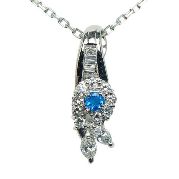 ノーブランド Pt900 プラチナ Pt850 プラチナ アウイナイト0.06ct ダイヤ0.26ct ペンダントネックレス レディース no brand 【中古】