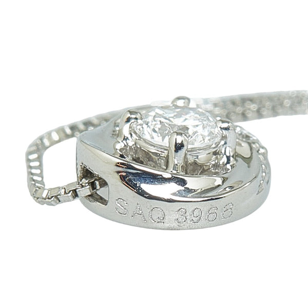 Pt900 プラチナ Pt850 プラチナ ダイヤ0.097ct ダイヤ0.01ct プチ ペンダントネックレス レディース 【中古】