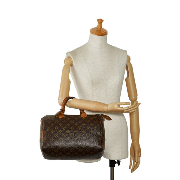 ルイ ヴィトン モノグラム スピーディ25 ミニボストンバッグ ハンドバッグ M41528 ブラウン PVC レザー レディース LOUIS VUITTON 【中古】