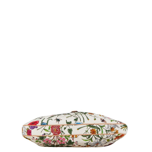 グッチ ニュージャッキー フローラ ワンショルダーバッグ ハンドバッグ 137335 アイボリー ホワイト マルチカラー キャンバス レザー レディース GUCCI 【中古】