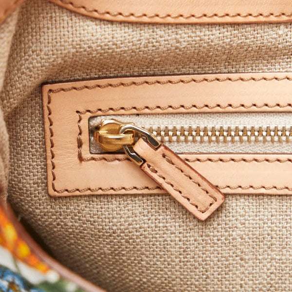 グッチ ニュージャッキー フローラ ワンショルダーバッグ ハンドバッグ 137335 アイボリー ホワイト マルチカラー キャンバス レザー レディース GUCCI 【中古】