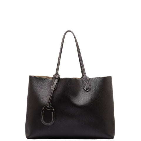 グッチ GGスプリーム リバーシブル トートバッグ ショルダーバッグ 368568 ブラウン ベージュ レザー PVC レディース GUCCI 【中古】