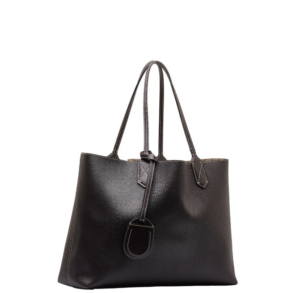 グッチ GGスプリーム リバーシブル トートバッグ ショルダーバッグ 368568 ブラウン ベージュ レザー PVC レディース GUCCI 【中古】