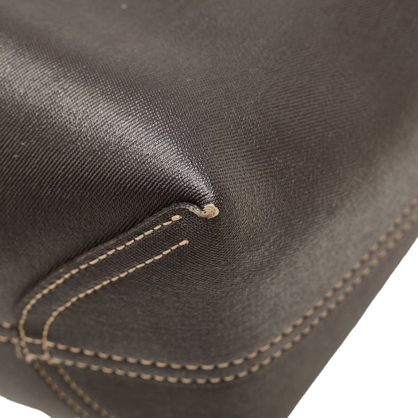 グッチ GGスプリーム リバーシブル トートバッグ ショルダーバッグ 368568 ブラウン ベージュ レザー PVC レディース GUCCI 【中古】