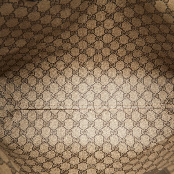 グッチ GGスプリーム リバーシブル トートバッグ ショルダーバッグ 368568 ブラウン ベージュ レザー PVC レディース GUCCI 【中古】