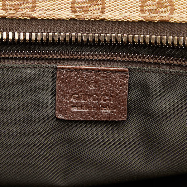 グッチ GGキャンバス ハンドバッグ トートバッグ 114267 ベージュ ブラウン キャンバス レザー レディース GUCCI 【中古】